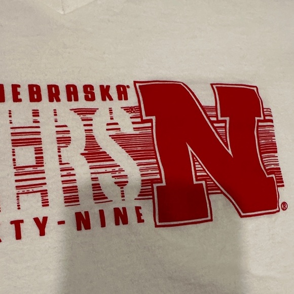 District White Nebraska Huskers Women's V-Neck Tee - Picture 4 of 13